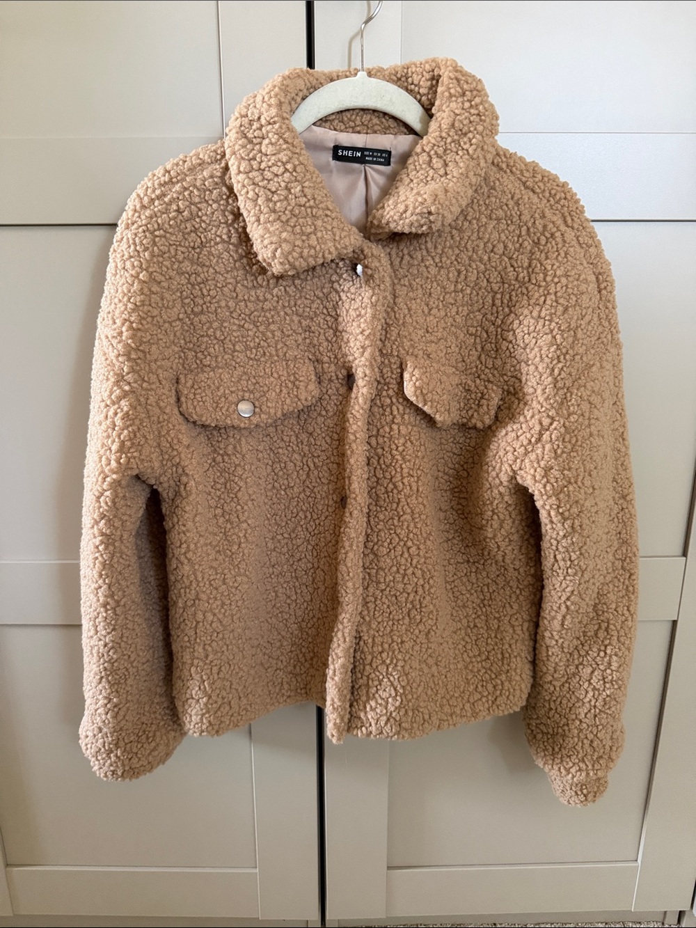 Cropped teddy jacket